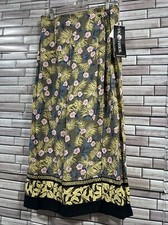 NOS Vintage Sag Harbor womens M skirt wrap floral challi pastel maxi NWT