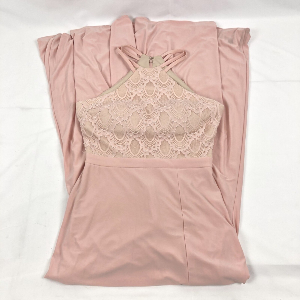 morgan and co rose gold dress Morgan & Co Evening Gown Womens Size 5/6 Pink Rose Gold Wedding Formal Dress