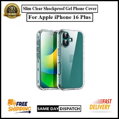 Für Apple iPhone 16 Plus Slim Klar Stoßfest Gel Handyhülle