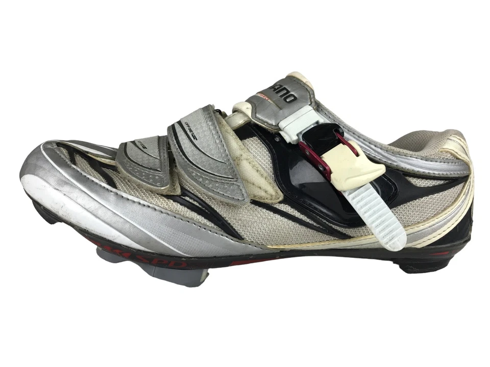 Zapatos de ciclismo Shimano para hombre blancos grises Sh-R133L parte superior baja talla EE. UU. 8,3 UE 42 Foto 2 de 4