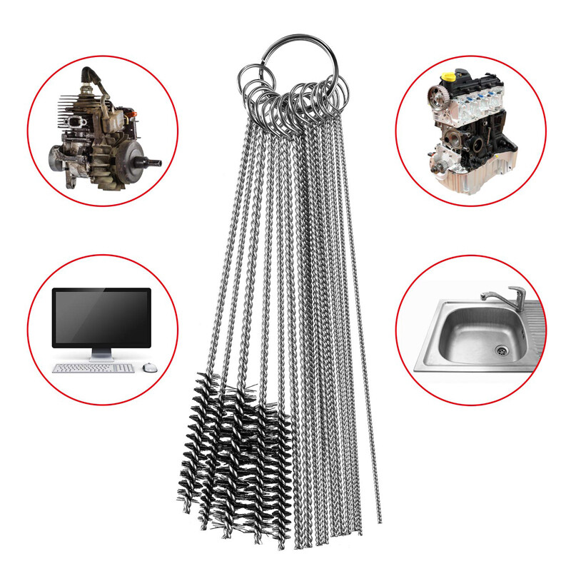 Carburetor Cleaning Tool Needles Brushes Set Motorcycle Carb Tiny Jet Cleaner