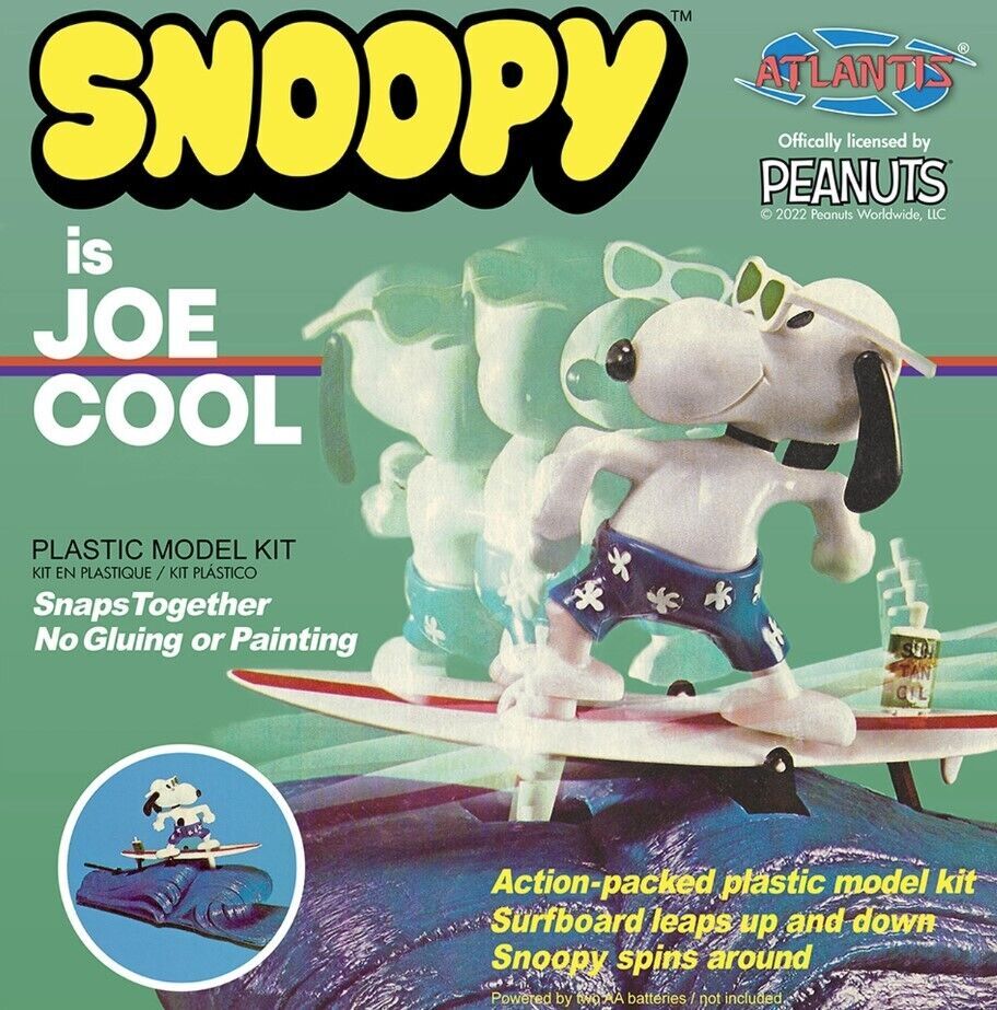 Snoopy is Joe Cool Surfing Peanuts motorized Atlantis Snap