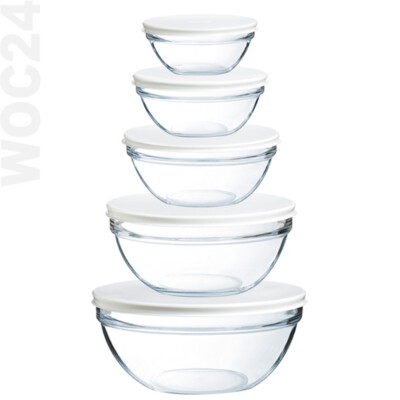 Schale EMPI mit DECKEL Servier Schüssel Glas GASTRO Salat STAPELBAR Stapelschale