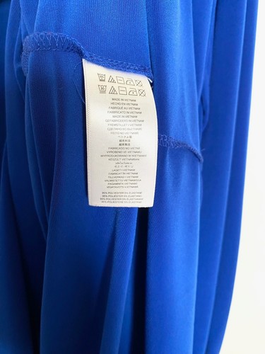 MICHAEL KORS Royal Blue Cold Shoulder Peasant Blouson Jersey Mini Dress XL = 16 - Picture 14 of 15