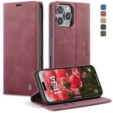 Flip Case Leather for Apple iPhone16 Promax Business Card Holder Leather Wallet