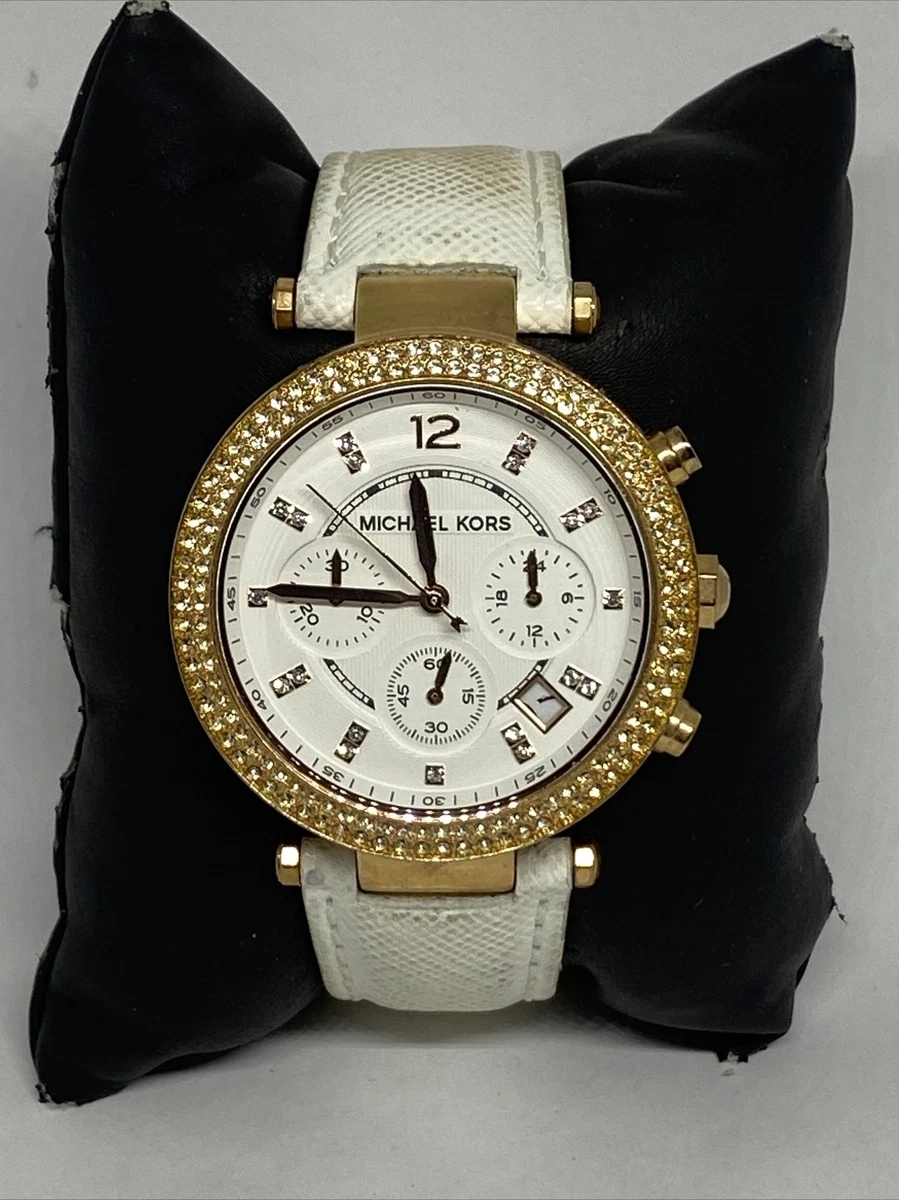 Michael Kors Parker MK2281 Women s White Leather Analog Dial Quartz Watch VK762