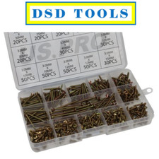 US RPO Tools 420pc Assorted Csk Pozi Drive Multi Purpose Screws Yellow 9261
