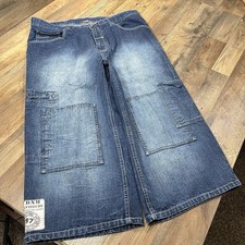 Vtg Y2k Southpole Style Baggy Jean Shorts Jorts Mens Size 38 Skater Grunge Capri