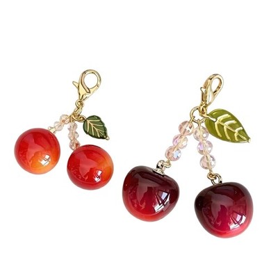 Adorable Acrylic Cherry Key Chain Pendant For Backpack Keys Wallet Accessories