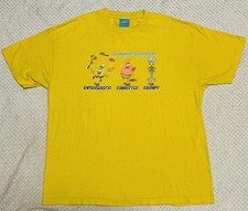 Camiseta vintage 2002 Bob Esponja Pantalones Cuadrados Patrick Calamardo Amarilla Para Hombre XL
