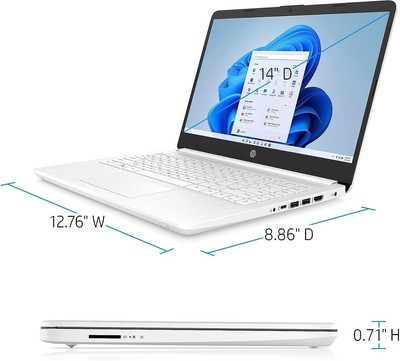 HP 14DQ0052DX 14'' (64 GB, SSD, Intel Celeron N, 1.10 GHz, 4 GB) Laptop - White