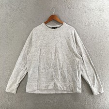 Banana Republic Sweatshirt Men XL Gray Textured Heather Raglan Crewneck Pullover