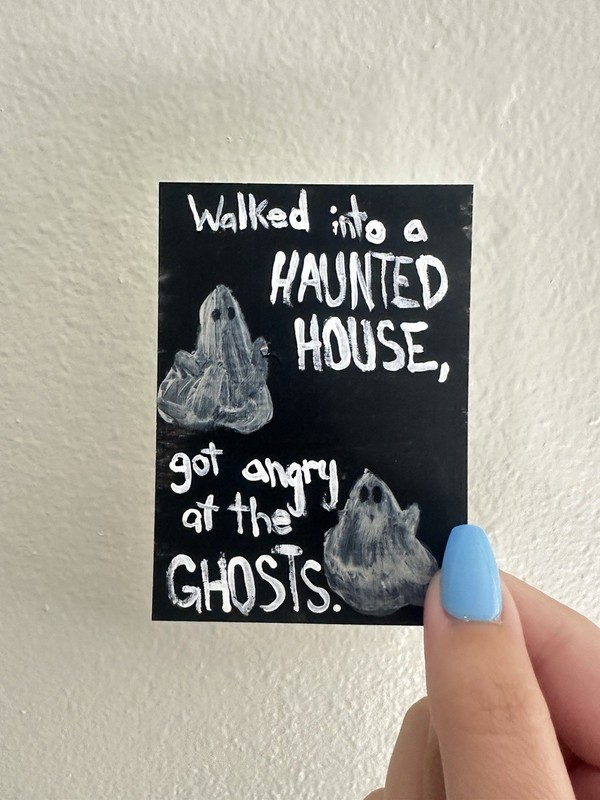 ACEO Original Art • ArtByAlissa • Haunted House • acrylic on paper • 3.5x2.5in