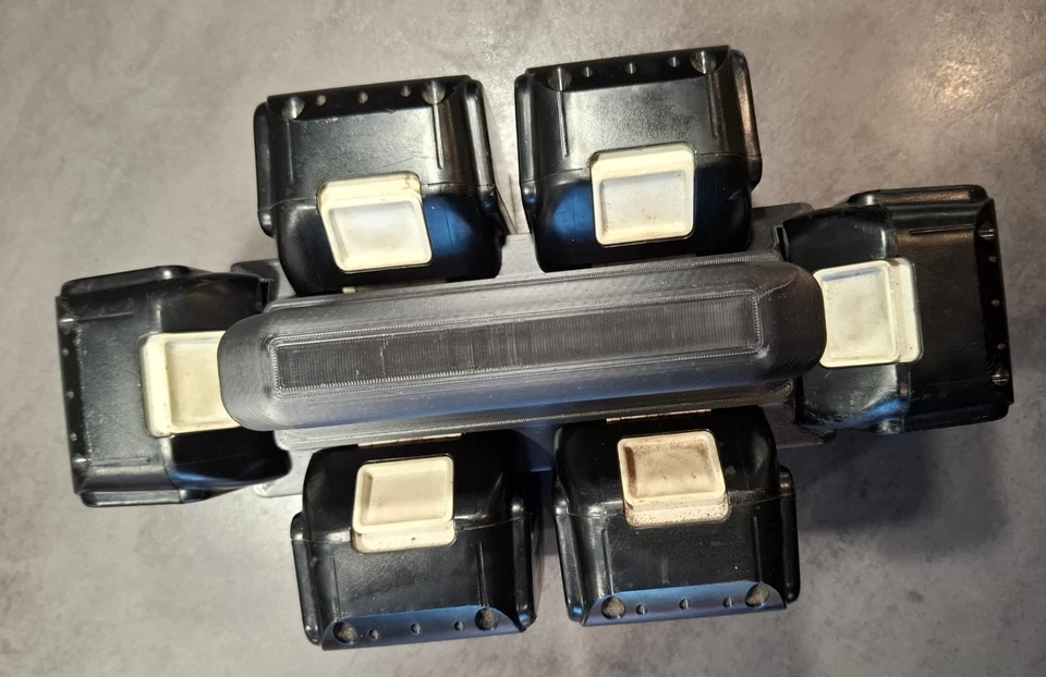 Carrito de batería Makita 18V 6 ranuras estuche de transporte soporte de batería Foto 2 de 4