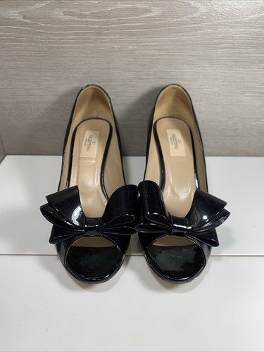 Valentino Garavani schwarze Lackleder Peeptoe Schleife High Heel Pumps Gr. 39,5 - Bild 2 von 12