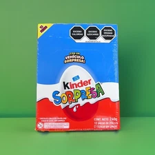 Kinder Surprise Chocolate Eggs 12 Pack – Milk Chocolate with Toy Inside