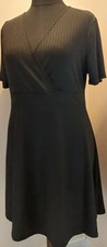 Black Fit and flare stretchy wrap dress. Size 16