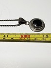 vintage used necklace 925 Italy and pendant Mexico 925 with black Onyx stone  — photo 6