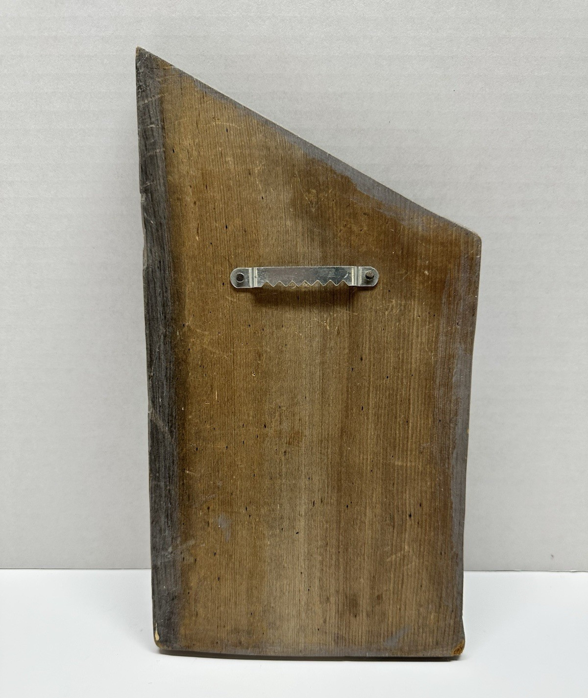 VTG Hand Painted Art Barn Tree Mountain Scene on Wood Folk Art Signed MCM Rustic