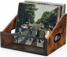 Record Album Storage for Living Room, Internal Divider Keeps LPs Upright