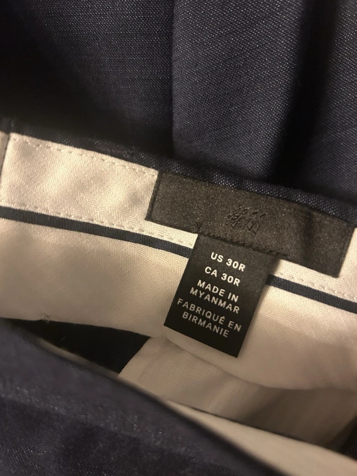 Костюм H&M мужской приталенный королевский синий комплект 34r 30w брюки - Изображение 2 из 4