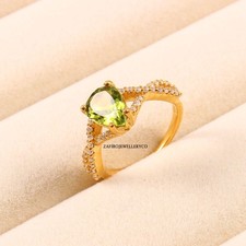 Peridot Ring, Engagement Ring, August Birthstone, Women's Gift Ring