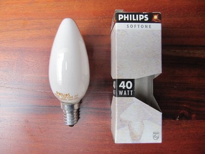 1 x PHILIPS KERZE BELLALUX SOFT WHITE E14 40W OPAL Glühbirne BELLA B35 SOFTONE