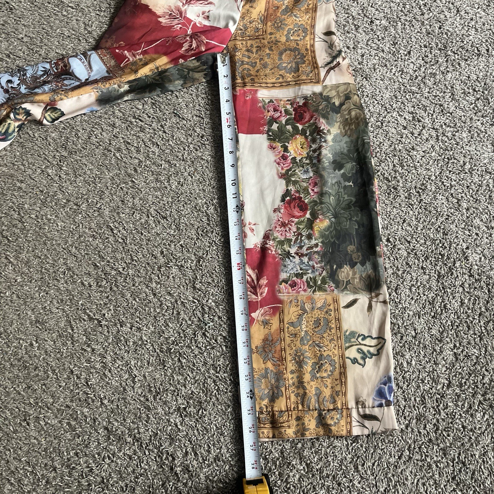 Zara Satin Effect Patchwork Printed Pants Bohemia… - image 7