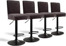 Velvet Bar Stool Chair Covers Stretch Soft Bar Stool Covers with Backs Washable 