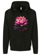 A Lotus Flower Gothic Goth Mens Zip Up Hoodie