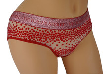.VTG VICTORIA'S SECRET HEART LOGO MESH LACE HIPHUGGER PANTY M