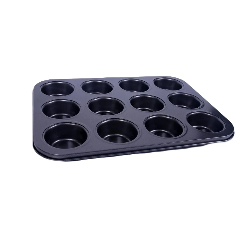 12x 12er Muffin-Backblech antihaftbeschichtet rund Kuchenform 144 Muffins backen