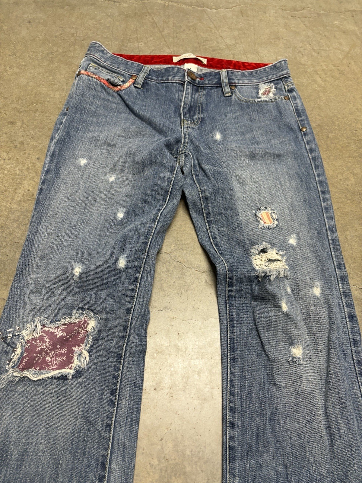 Insane distressed patchwork jeans - image 2