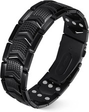 3X Strength Magnetic Bracelet for Men Fold Over Clasp Adjustable Length Jewelry