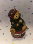 Longaberger Boyd’s Bear Christmas Holiday Ornament Rare Drum Basket Bell Resin