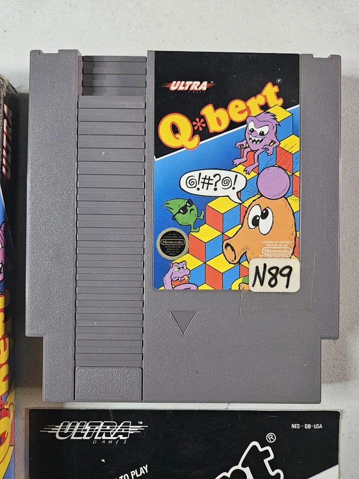 Q bert (Nintendo Entertainment System 1989) NES Complete CIB with Manual Tested  - Image 4 of 4