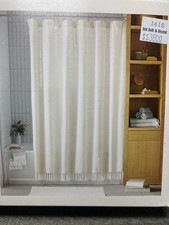 Pique Organic Cotton Luxury Shower Curtain by Haven in Coconut Milk 72 x72