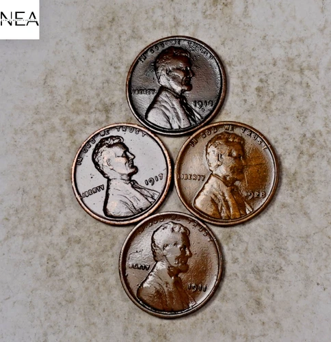 1911+1917+1918-D+1928 Lincoln Wheat Penny Cent Lot/Set ~ VF/XF++ ~ ZWL74