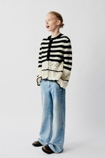 NWT Zara Girls Open Knit Crochet Lace Cardigan 11/12 Coastal Boho Lagenlook
