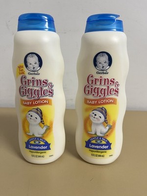 Lot of 2 Gerber Grins & Giggles Lavender Baby Lotion, 15oz HypoAllergenic, READ