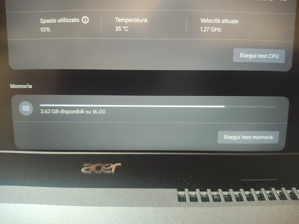 RARISSIMO Acer Chromebook Plus | 16GB RAM | Gemini AI | CPU Ryzen 5 Pro VELOCE - Immagine 3 di 4