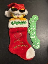 Vintage Garfield Countdown To Christmas Plush Stocking Super Rare 1970s 1980s
