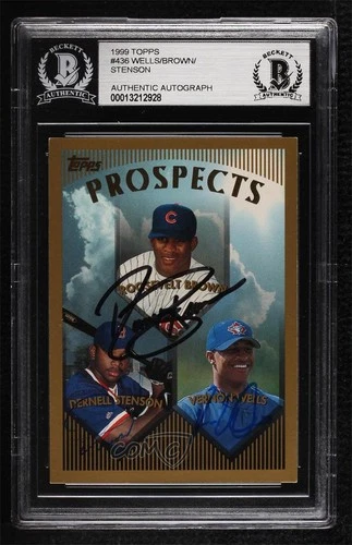 BAS 1999 Topps Prospects Roosevelt Brown Vernon Wells BGS Authentic Rookie RC