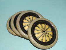 LOT OF 4 LARGE TIN WHEELS
