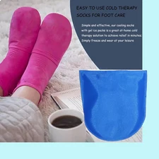 Reusable Cold Therapy Socks, Gel Ice Pack for Feet Heels Injuries Swelling, H...