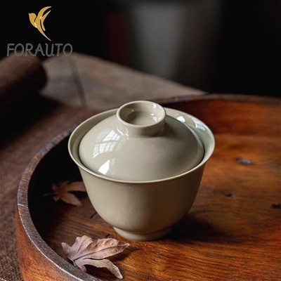 Ceramics Gaiwan Tea Cup Tea Set 150ml 5.1oz Plant Ash Handmade Tea Bowl