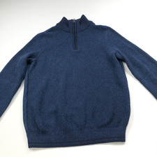 Ben Sherman Small Knit Pullover Crew V-Neck 1/4 Zip Mock Neck Sweater Blue