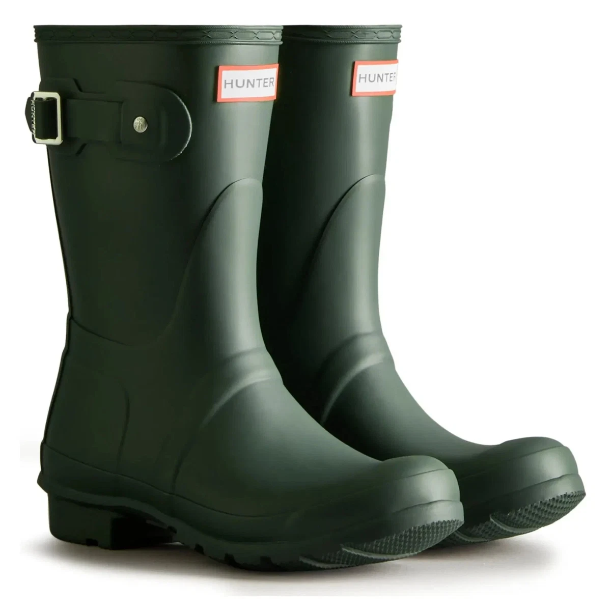 Hunter Classic Olive Boots Size 9 Men OR Size 10 Women Hunter Side Adjustable Short Wellington Boots | Olive | US  main image 3