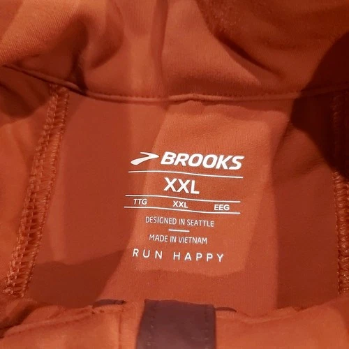 BROOKS Men's Run Happy Running Vest 2XL Purple/Rust Zip-Up Lightweight Packable image 6