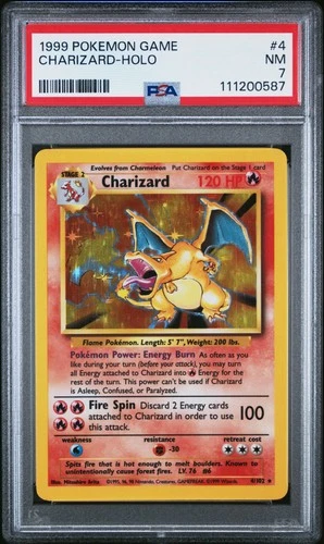 1999 POKEMON GAME #4 CHARIZARD-HOLO PSA 7